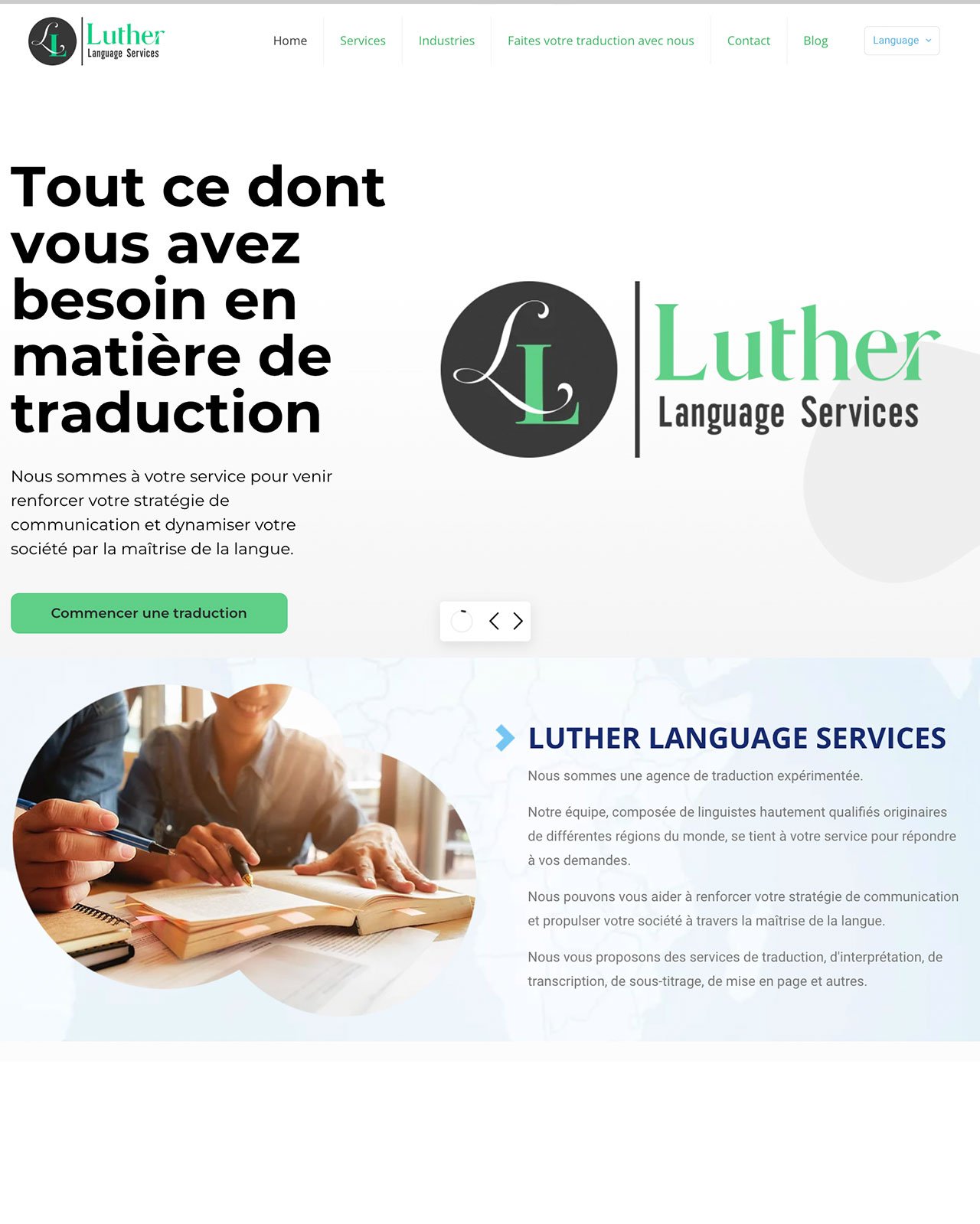 Web Luther Language Services en España
